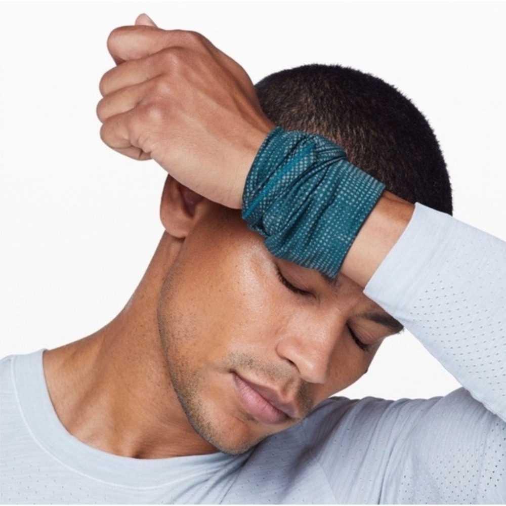 Lululemon T.H.E. Bandana Headband Sweatband Headcover Mens Teal One Size - Picture 3 of 8
